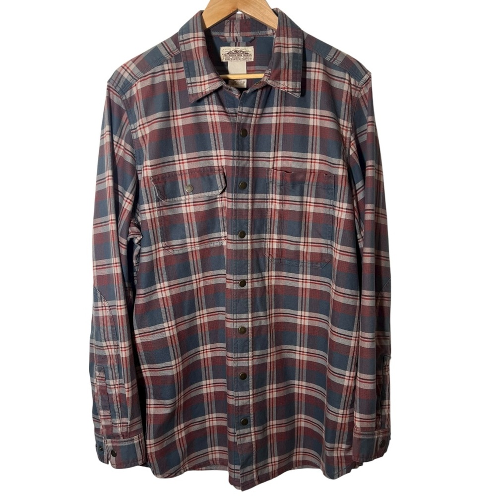 L.L.Bean Katahdin Ironworks Snap Front Long Sleeve Shirt Mens Large Tall